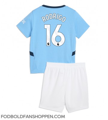 Manchester City Rodri Hernandez #16 Hjemmebanetrøje Børn 2024-25 Kortærmet (+ Korte bukser)